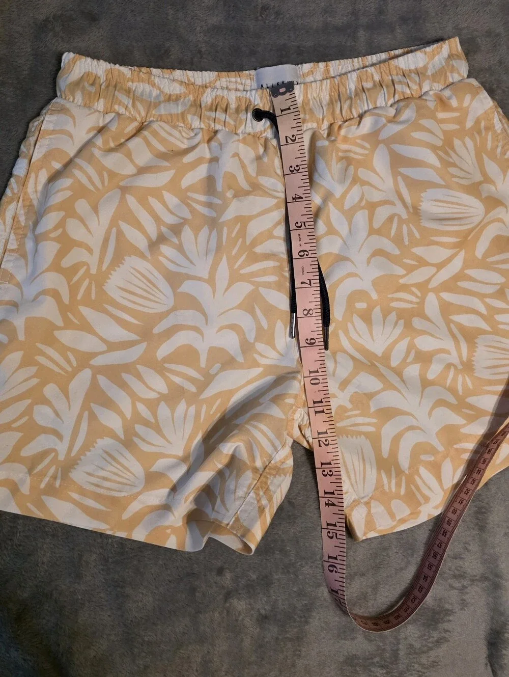 Allfenix Wilo Botanical Swim Shorts Yellow White Size Medium